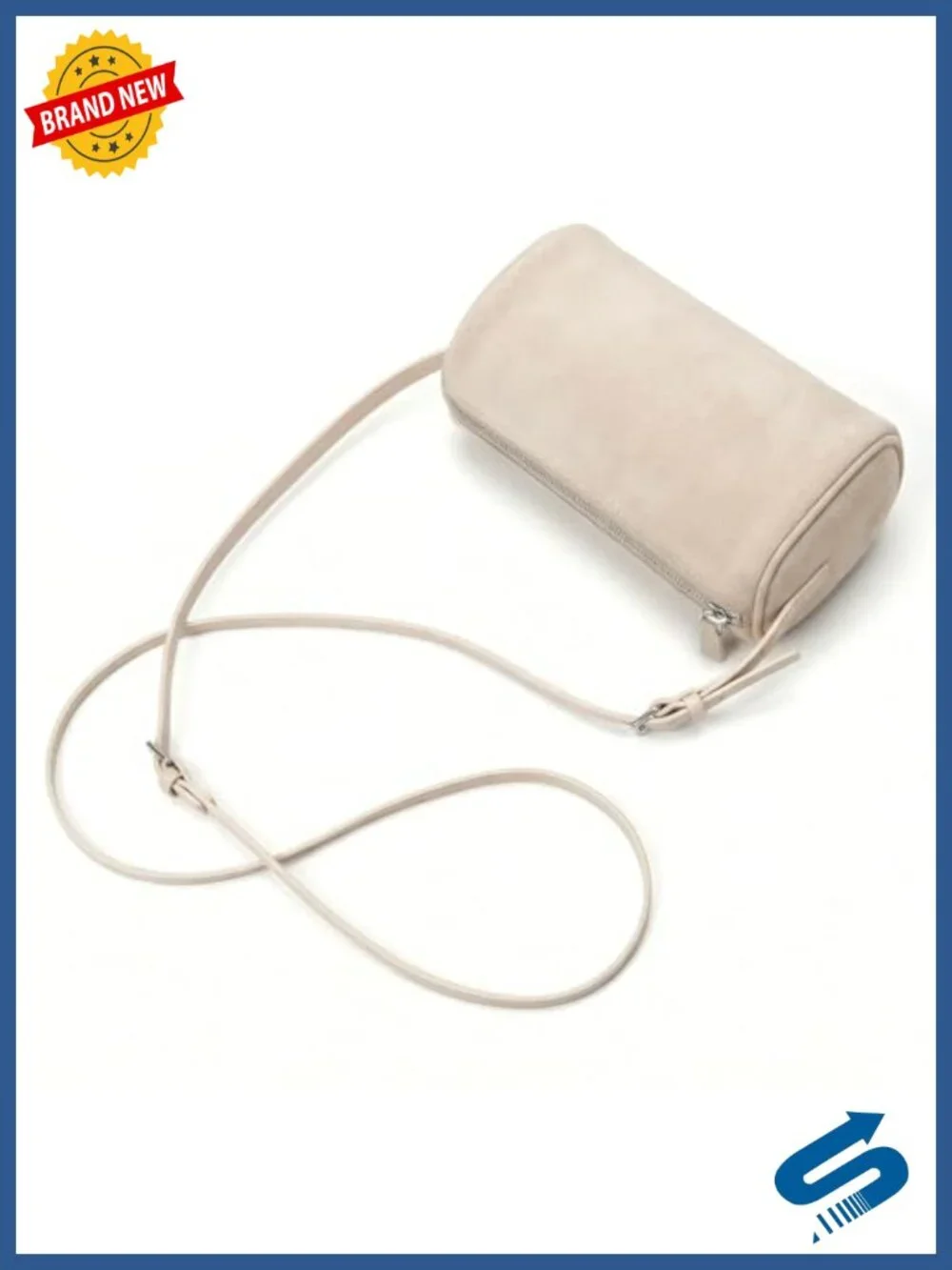 Vegan Leather Mini Purse With Adjustable Strap Barrel Hobo Crossbody